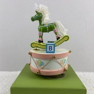 Enesco Vintage Musical Wooden Rocking Horse Music Box-New in Box-Music: Toyland